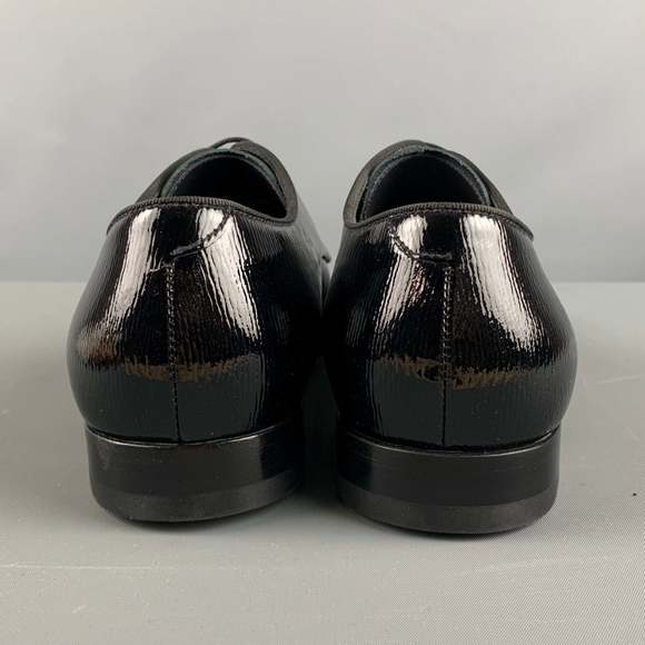 GIORGIO ARMANI Black Solid Leather Lace Up Lace Up Shoes - Picture 3 of 11